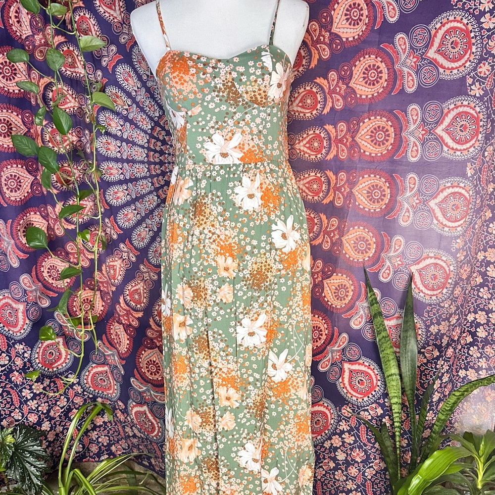 Lily Rose Green and Pink Floral Dress